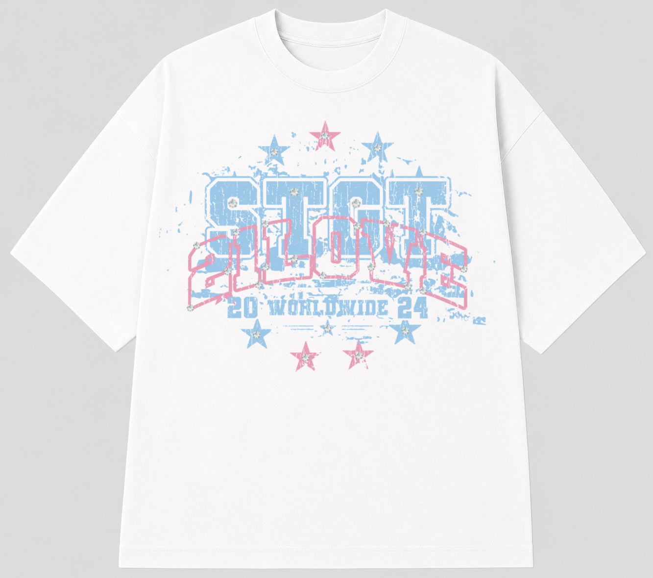 Worldwide White Tee Custom