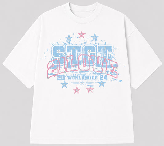 Worldwide White Tee Custom